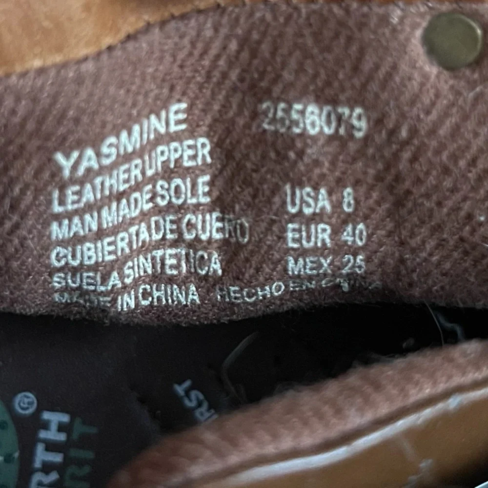 Earth Spirit Yasmin Brown Leather Ankle Boots Cap Toe Lace Up Comfort Booties 8 - Picture 9 of 11